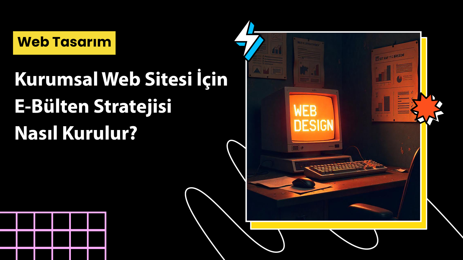 Kurumsal web sitesi için e-bülten stratejisi – masaüstünde e-posta pazarlama paneli ekranı