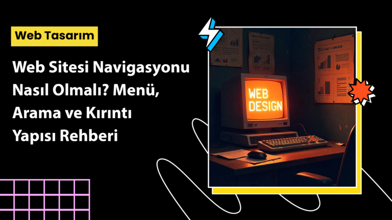 Web sitesi navigasyonu – menü, site içi arama ve breadcrumb örnekleri içeren ekran görüntüsü