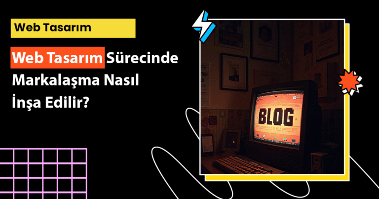 Web tasarım sürecinde markalaşmayı simgeleyen logo, renk paleti ve kullanıcı arayüz tasarımı