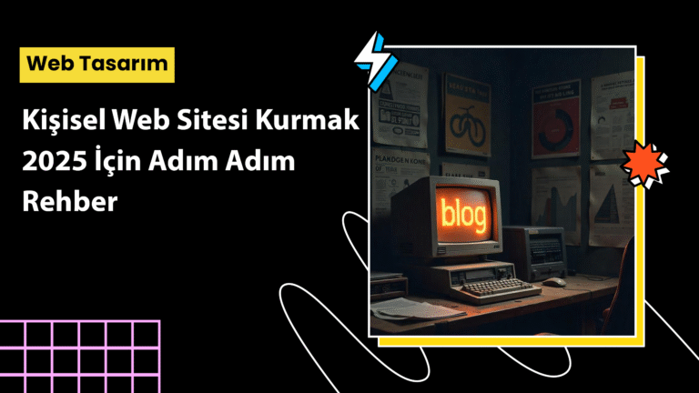 Kişisel web sitesi kuran bir bireyin dizüstü bilgisayar başında tasarım yaptığı görsel