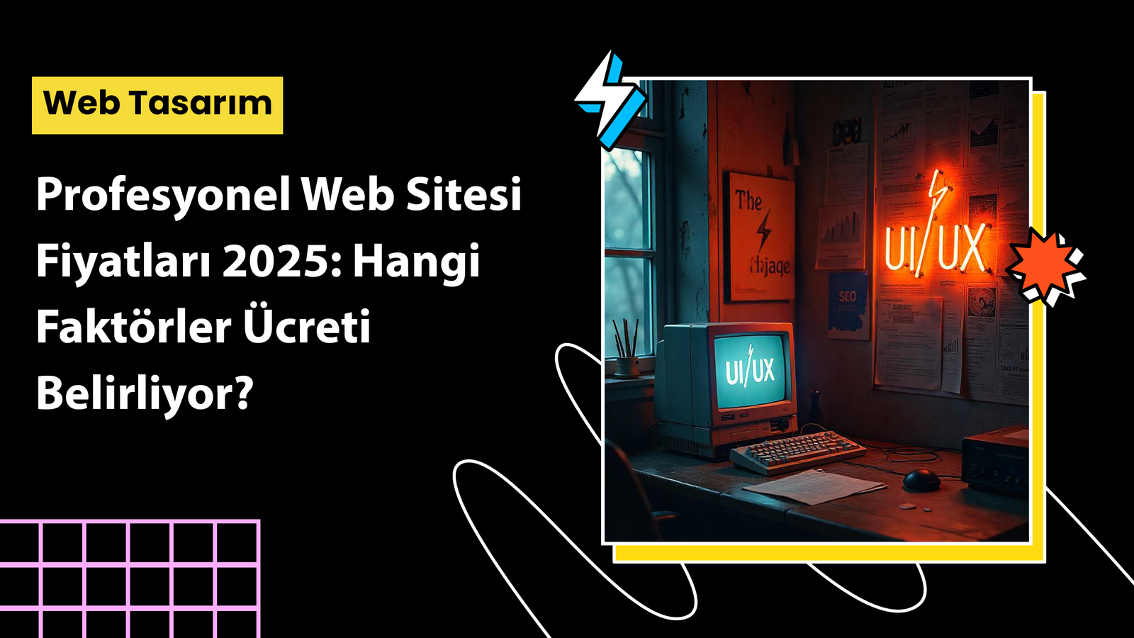 Fiyatlandırma tablosu ve profesyonel web sitesi tasarım konsepti